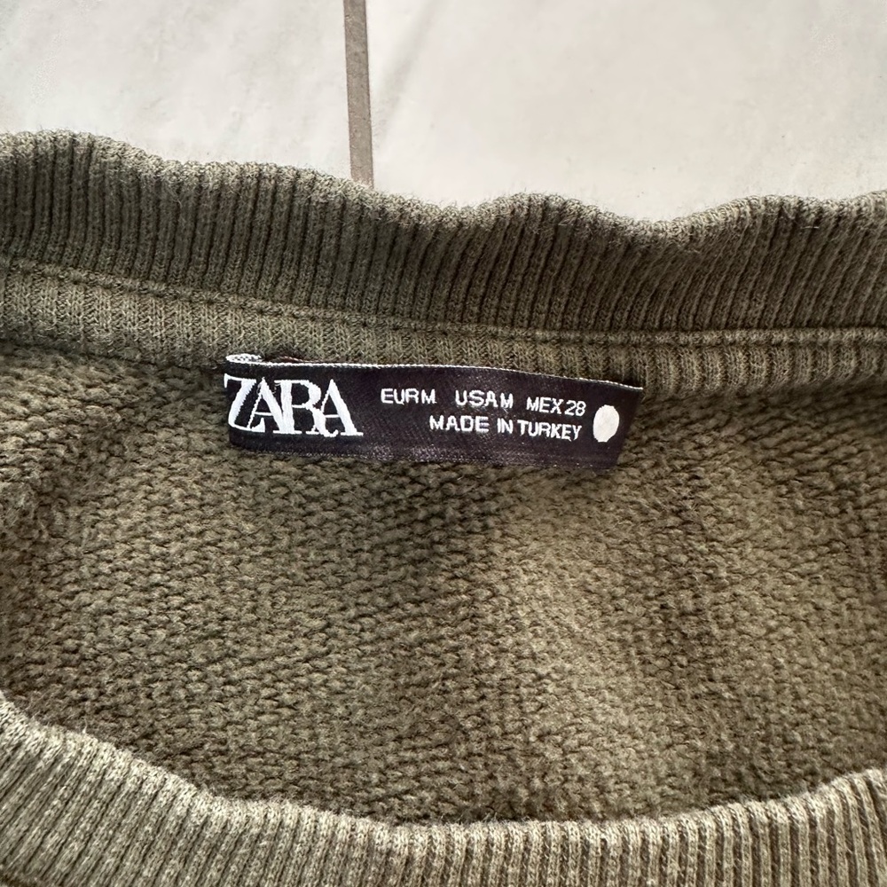 Zara Olive Knit Sweater made in Turkey - Picture 3 of 9